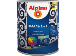 Эмаль алкидно-уретановая ALPINA По ржавчине 3 в 1 синий 2,5 л 