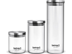 Набор банок для сыпучих продуктов LAMART LT6025 3 штуки 