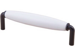 Ручка мебельная скоба AKS Selena-128 черный, матовый белый 