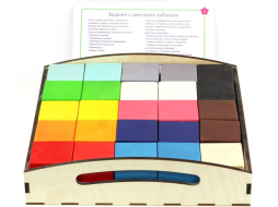 Игра развивающая УЛАНИК Цветные кубики и карточки большие 