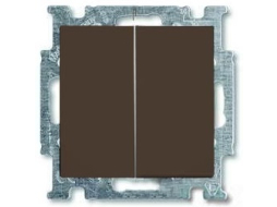 Выключатель двухклавишный проходной скрытый ABB Basic 55 шоколад 