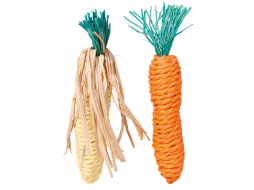 Игрушка для грызунов TRIXIE Морковь и кукуруза 15 см 2 штуки 