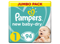Подгузники PAMPERS New Baby-Dry 1 Newborn 2-5 кг 94 штуки (8001090172471)
