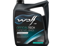 Моторное масло 0W30 синтетическое WOLF OfficialTech MS-BHDI 5 л 