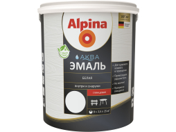 Эмаль акриловая ALPINA Аква белый 2,5 л 
