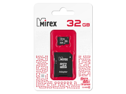Карта памяти MIREX MicroSDHC UHS-I с адаптером SD
