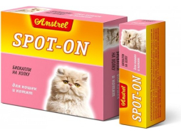 Биокапли от блох и клещей для кошек и котят AMSTREL Spot-on 1 пипетка 