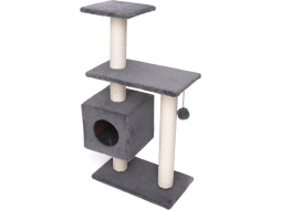 Игровой комплекс для кошек CAT-HOUSE Буран хлопок 55×31×106 см серый (4810801202659)