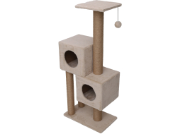 Игровой комплекс для кошек CAT-HOUSE Двойной домик джут 55×31×127 см бежевый (4810801201751)