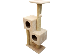 Игровой комплекс для кошек CAT-HOUSE Двойной домик сизаль 55×31×127 см бежевый (4810801201744)