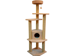Игровой комплекс для кошек CAT-HOUSE Торнадо сизаль 50×50×180 см бежевый (4810801201768)