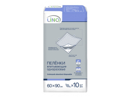 Пеленки гигиенические впитывающие LINO 60х90 см 10 штук (4810358000616)