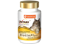 Добавка для кошек UNITABS U301 UT BiotinPlus с Q10 120 штук (4607092075044)