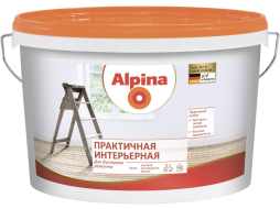 Краска акриловая ALPINA Практичная интерьерная белый 5 л 