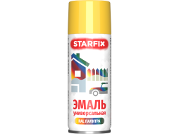 Краска-эмаль аэрозольная универсальная желтый 1018 STARFIX 520 мл 