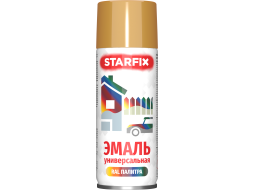 Краска-эмаль аэрозольная универсальная золотой металлик 1036 STARFIX 520 мл 