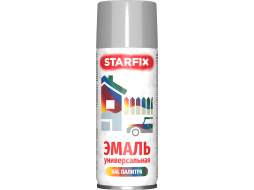 Краска-эмаль аэрозольная универсальная серебряный хром 9006 STARFIX 520 мл 