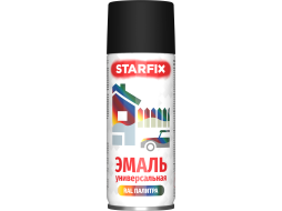Краска-эмаль аэрозольная универсальная черный матовый 9011 STARFIX 520 мл 