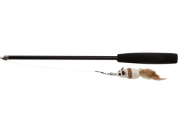 Игрушка для кошек TRIOL Удочка-дразнилка телескопическая Мышка с перьями 37-97/15 см 