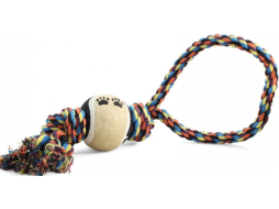 Игрушка для собак TRIOL Веревка с петлей 2 узла и мяч