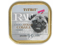 Влажный корм для собак TITBIT RAF кролик ламистер 100 г (4690538007662)