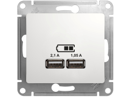 Розетка USB двойная скрытая SCHNEIDER ELECTRIC Glossa белая 