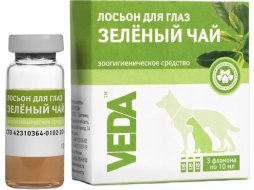 Лосьон для животных VEDA Для глаз Зеленый чай 3х10 мл (4605543006418)