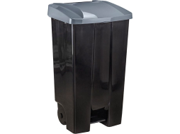 Контейнер для мусора пластиковый IDEA 110 л серый/черный 