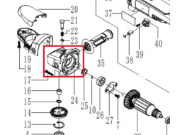 Корпус редуктора для машины полировальной WORTEX PM1810SE (DP506-15)