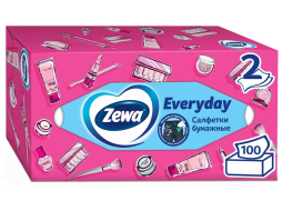 Салфетки бумажные ZEWA Everyday 100 штук (7322540043464)