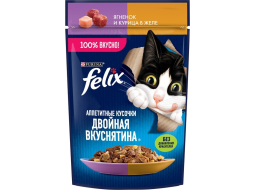Влажный корм для кошек FELIX Аппетитные Кусочки Двойная Вкуснятина