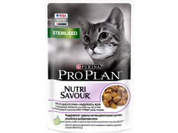 Влажный корм для стерилизованных кошек PURINA PRO PLAN Nutrisavour Sterilised индейка в желе пауч 85 г (7613035346901)