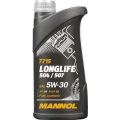 Моторное масло 5W30 синтетическое MANNOL Longlife 504/507