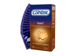 Презервативы CONTEX Relief С ребрами и точками 12 штук 