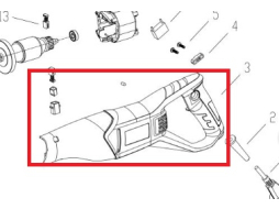 Корпус в сборе для пилы сабельной WORTEX SR1590E 