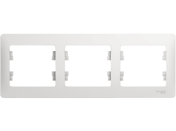 Рамка трехместная SCHNEIDER ELECTRIC Glossa горизонтальная белая 