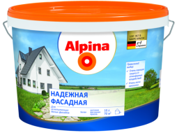 Краска ВД акриловая ALPINA Надежная фасадная белая 10 л 