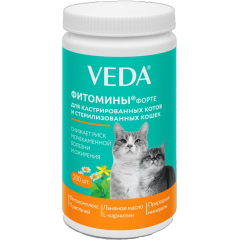 Фитомины форте для кастрированных котов и стерилизованных кошек VEDA 200 таблеток (4605543005831)
