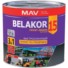 Грунт-эмаль алкидная BELAKOR 15 прямо по ржавчине 3 в 1 RAL 7001 светло-серый 10 кг