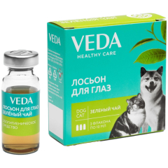 Лосьон для животных VEDA Для глаз Зеленый чай 3х10 мл (4605543006418)