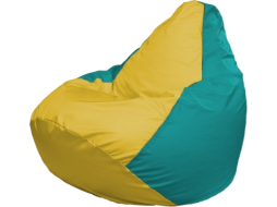 Кресло-мешок FLAGMAN Груша Мега желтый/бирюзовый 