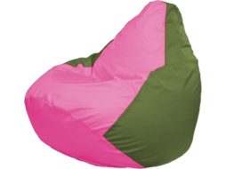 Кресло-мешок FLAGMAN Груша Мега розовый/оливковый 