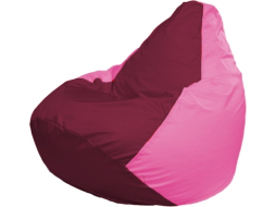 Кресло-мешок FLAGMAN Груша Мега бордовый/розовый 