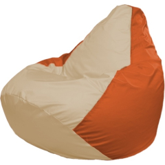 Кресло-мешок FLAGMAN Груша Медиум светло-бежевый/оранжевый 