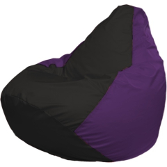 Кресло-мешок FLAGMAN Груша Медиум черный/фиолетовый 