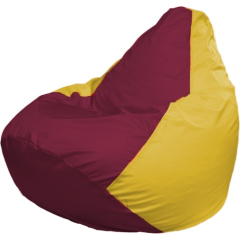 Кресло-мешок FLAGMAN Груша Мега бордовый/желтый 
