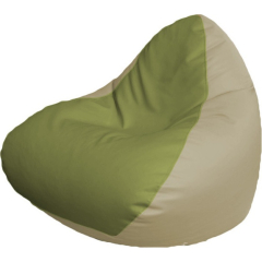 Кресло-мешок FLAGMAN Relax экокожа оливковый/светло-бежевый 