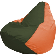 Кресло-мешок FLAGMAN Груша Мега темно-оливковый/оранжевый 