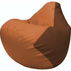 Кресло-мешок FLAGMAN Груша Макси экокожа оранжевый/коричневый 