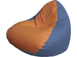 Кресло-мешок FLAGMAN Relax экокожа оранжевый/голубой 